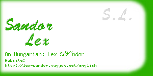 sandor lex business card